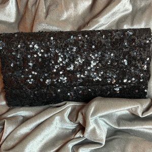 Like new black sequins clutch